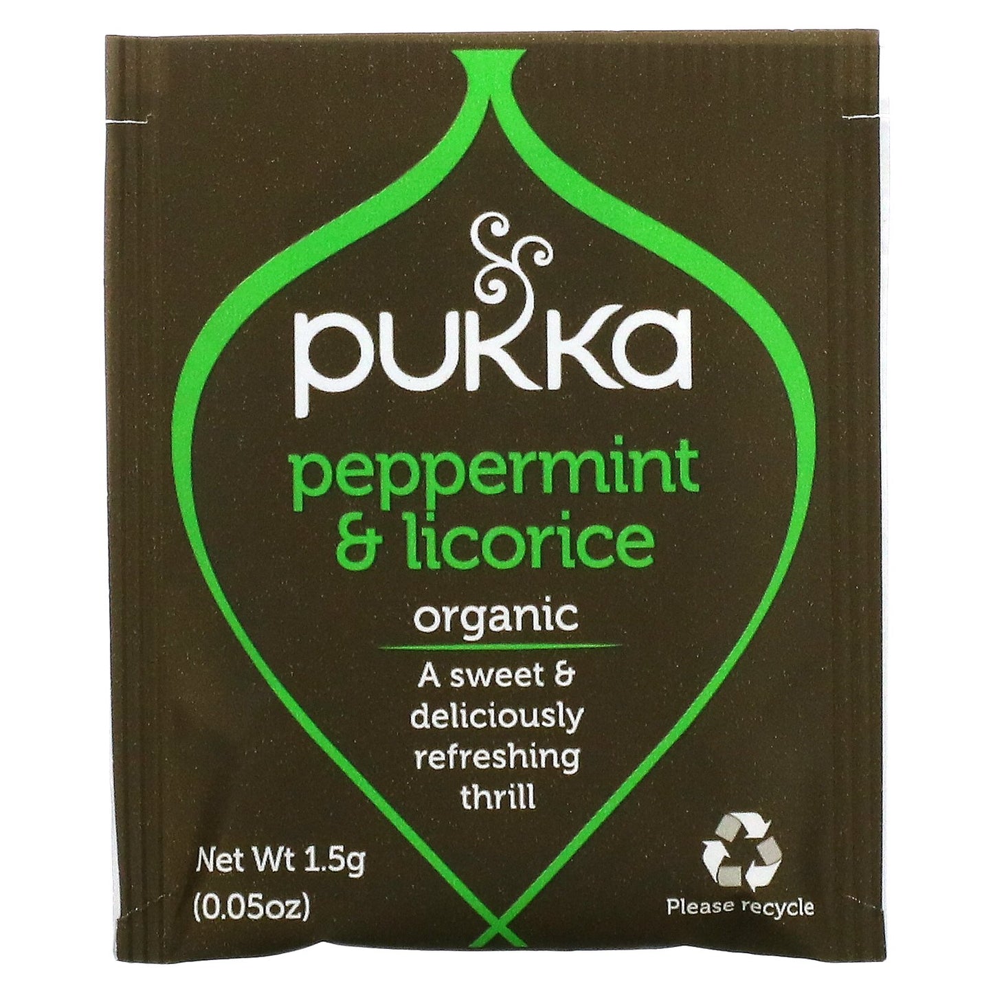 Pukka Herbs, Organic Herbal Tea, Peppermint & Licorice, Caffeine Free, 20 Sachets, 1.05 oz (30 g)