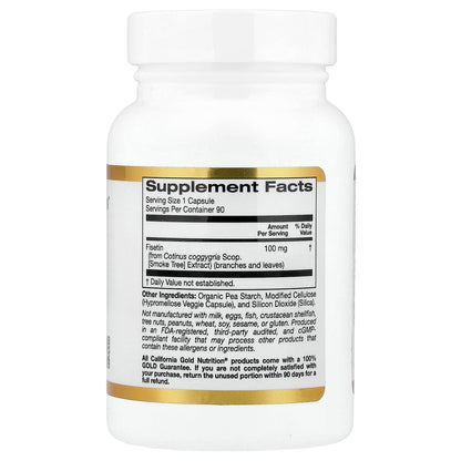 California Gold Nutrition, Fisetin, 100 mg, 90 Veggie Capsules