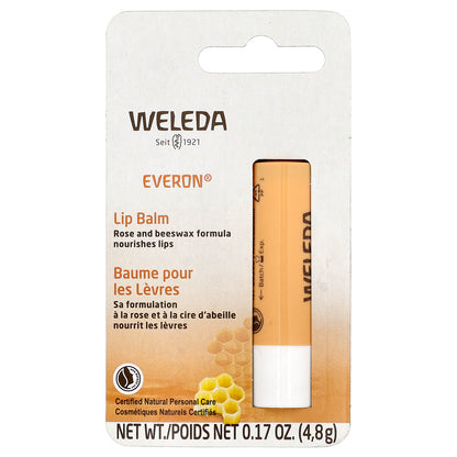 Weleda, Everon®, Lip Balm, Rose & Beeswax, 0.17 oz (4.8 g)
