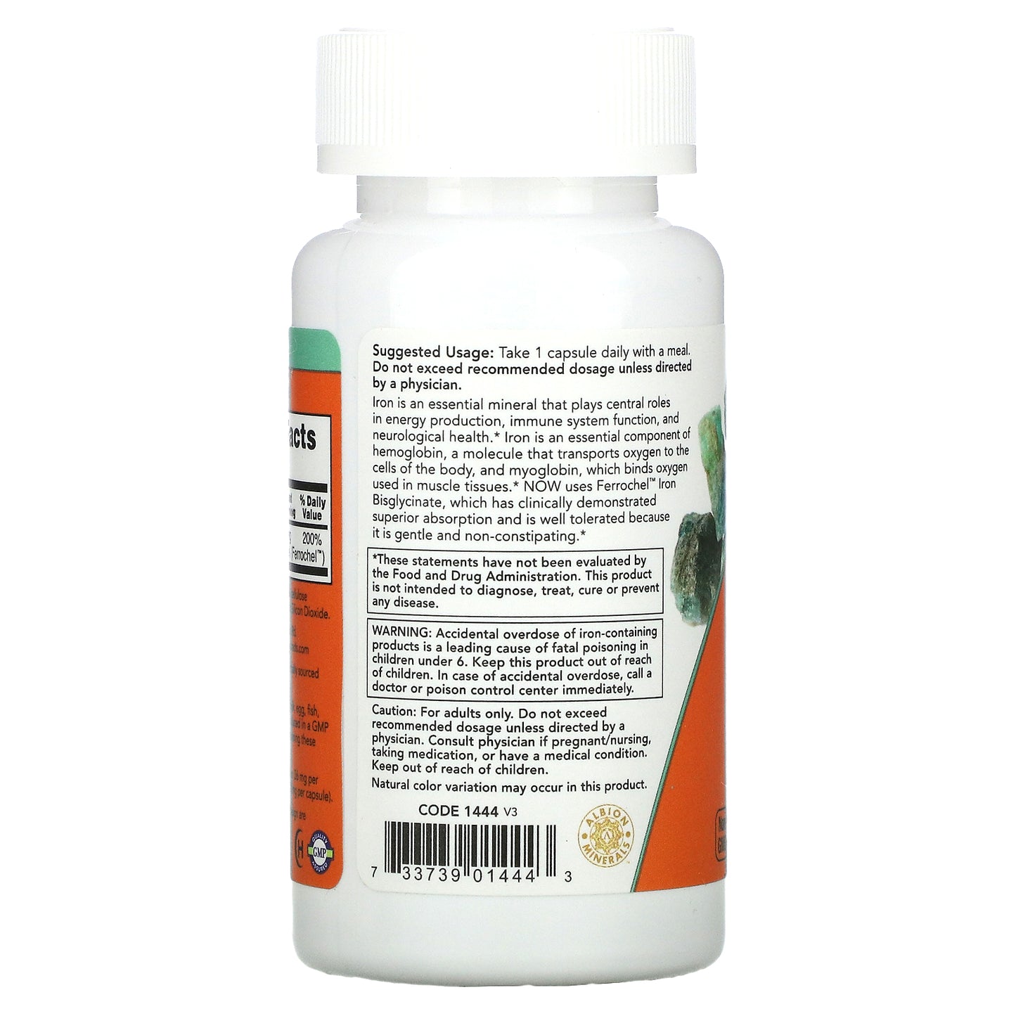 NOW Foods, Iron, 36 mg, 90 Veg Capsules