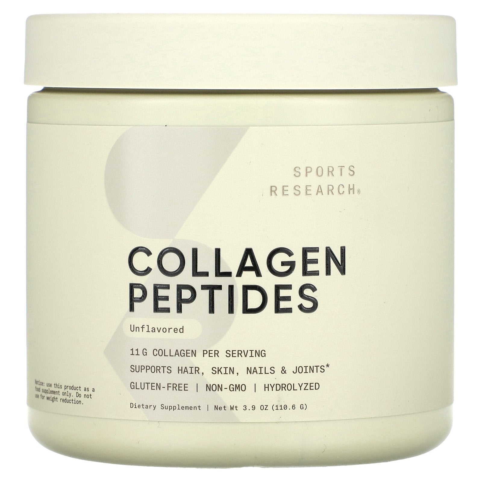 Sports Research, Collagen Peptides,  Unflavored, 3.9 oz (110.6 g)