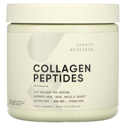 Sports Research, Collagen Peptides,  Unflavored, 3.9 oz (110.6 g)