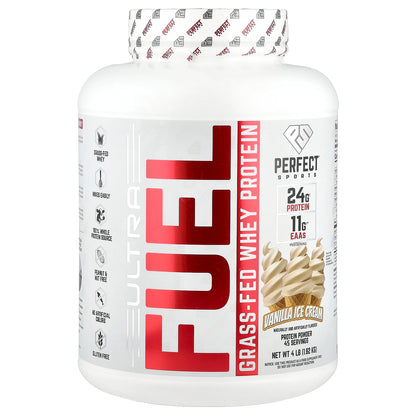 PERFECT Sports, Ultra Fuel, Grass-Fed Whey Protein, Vanilla Ice Cream, 4 lb (1.82 kg)