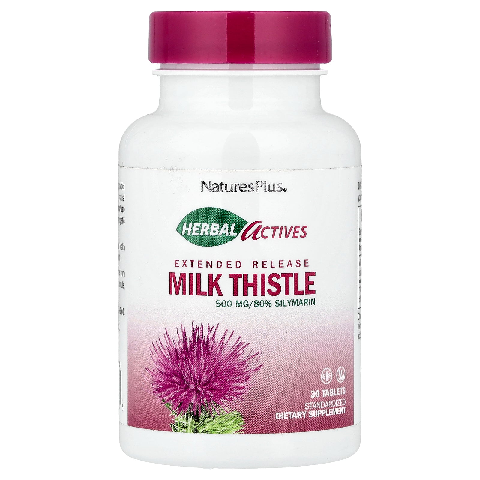 NaturesPlus, Herbal Actives, Milk Thistle, Extended Release, 500 mg, 30 Tablets