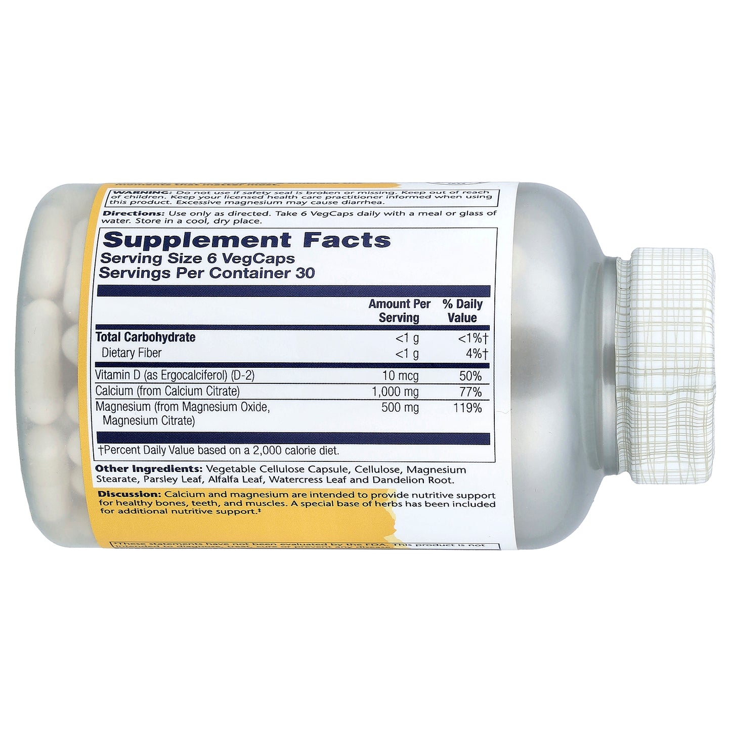 Solaray, Cal-Mag Citrate with Vitamin D-2, 180 VegCaps