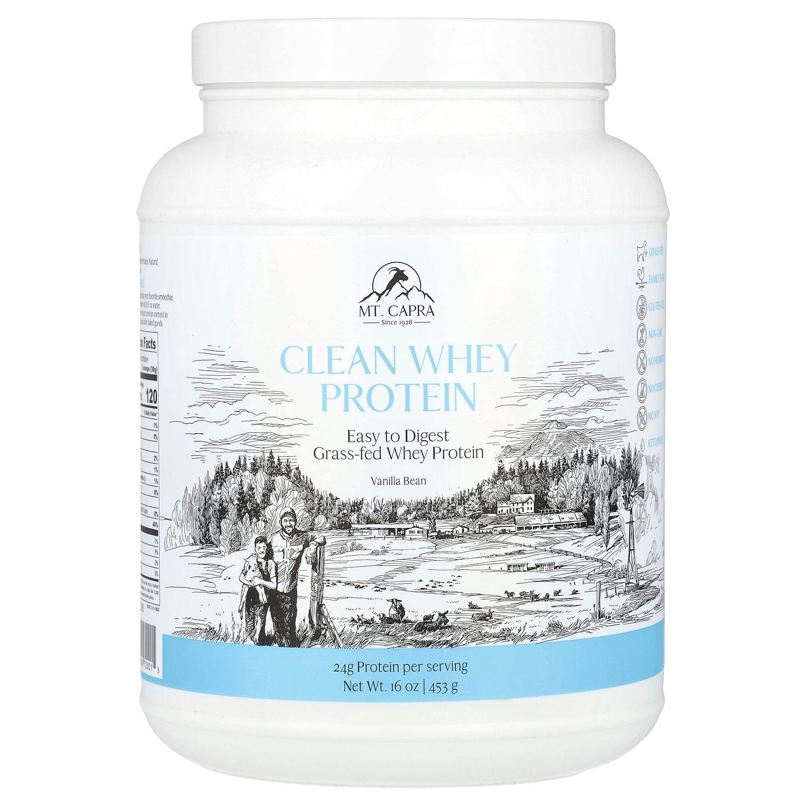 Mt. Capra, Clean Whey Protein, Vanilla Bean, 16 oz (453 g)