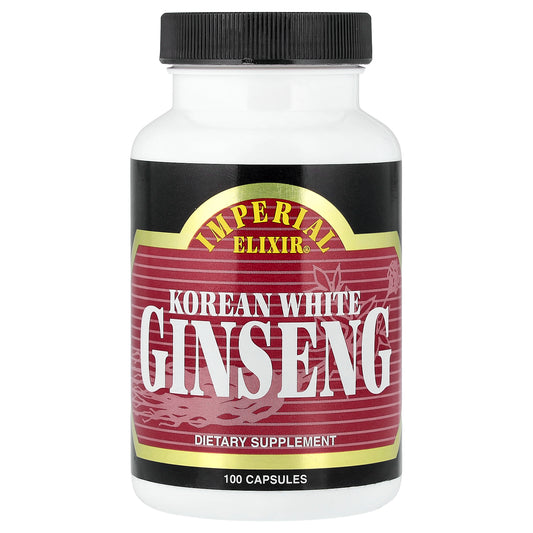 Imperial Elixir, Korean White Ginseng, 100 Capsules (500 mg per Capsule)