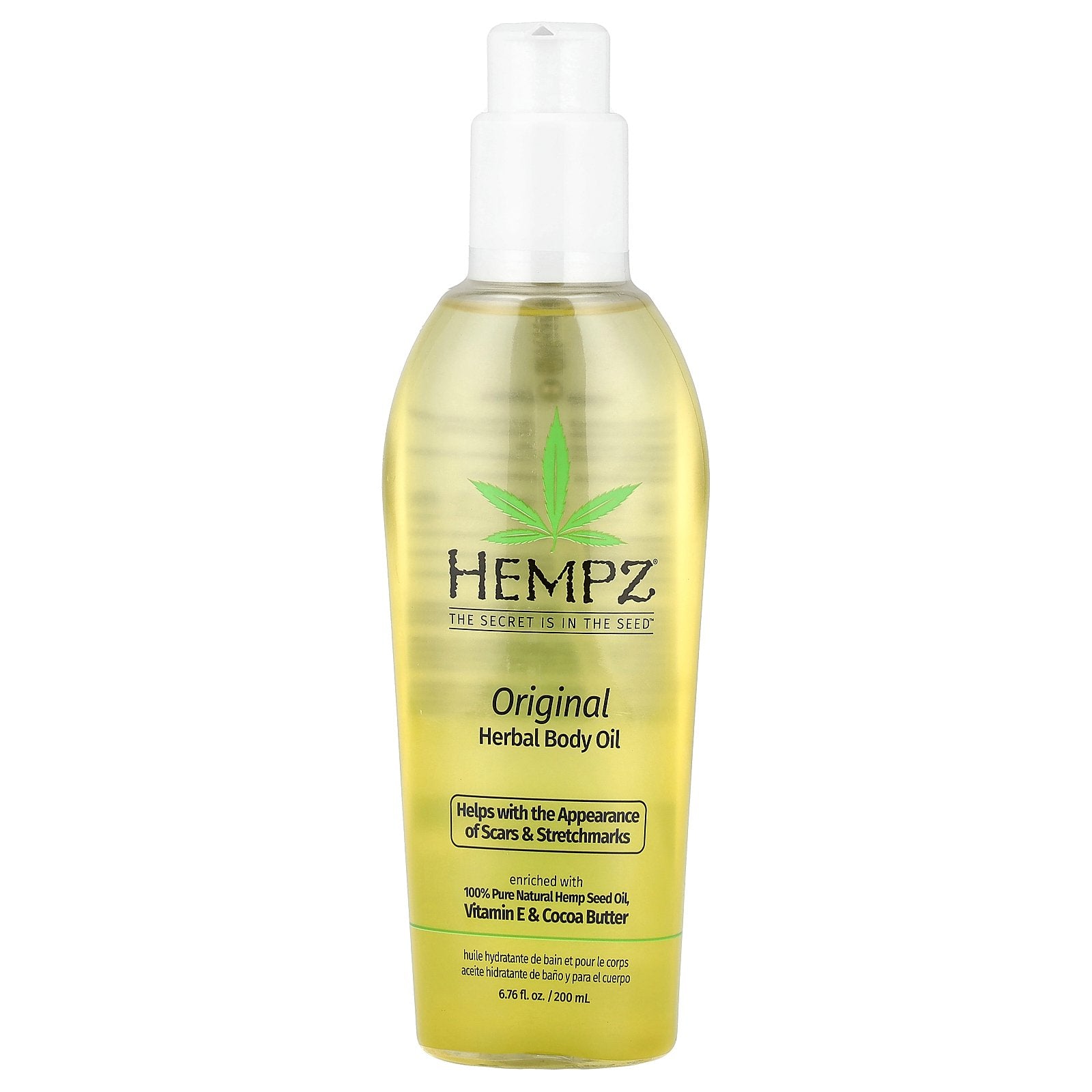 Hempz, Herbal Body Oil, Original , 6.76 fl oz (200 ml)