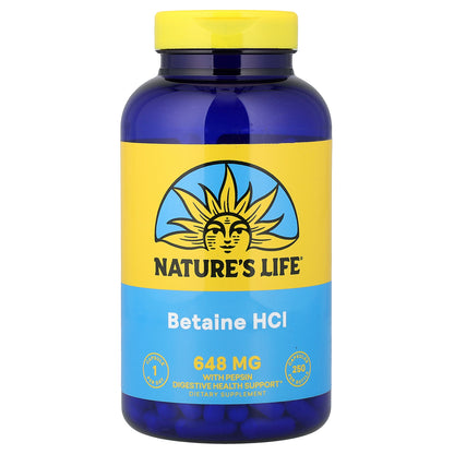 Nature's Life, Betaine HCl, 648 mg, 250 Capsules