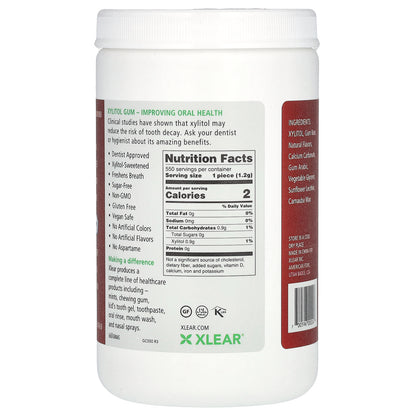 Xlear, Spry, Chewing Gum, Natural Cinnamon, Sugar Free, 550 Pieces