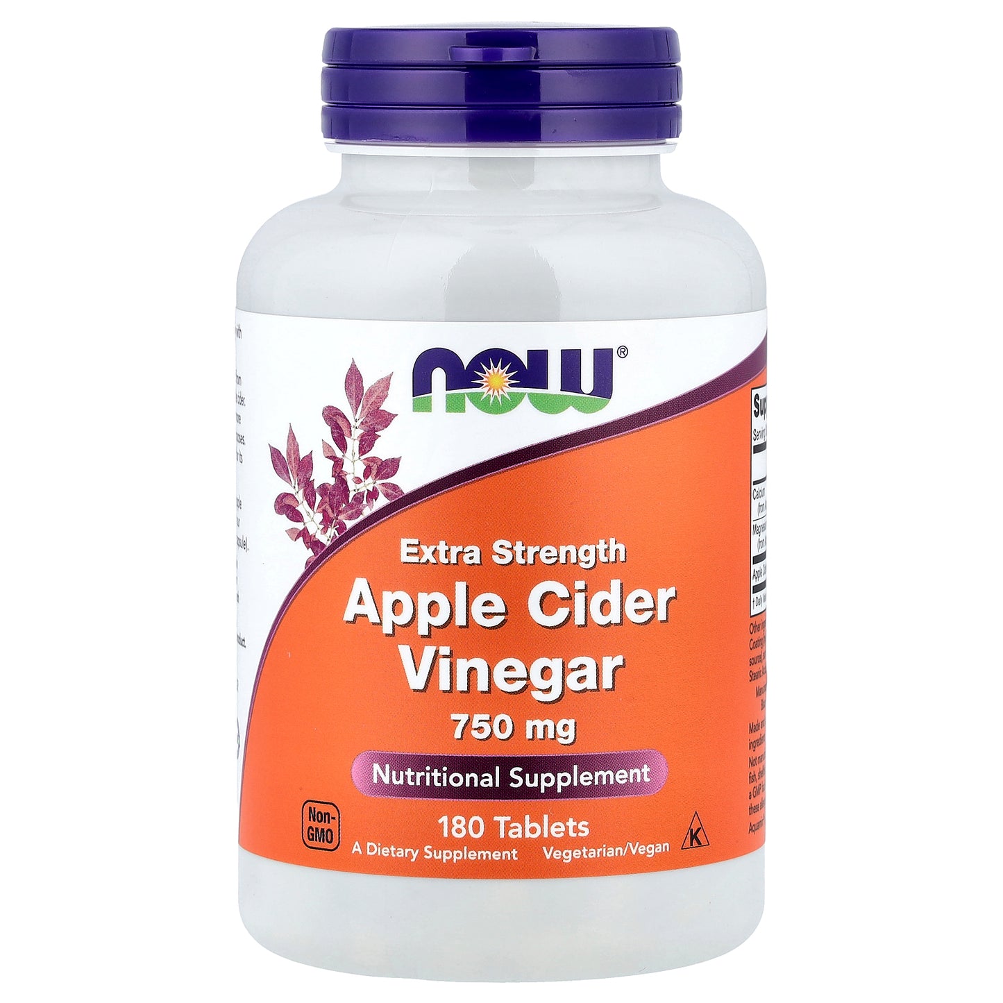 NOW Foods, Apple Cider Vinegar, 750 mg, 180 Tablets