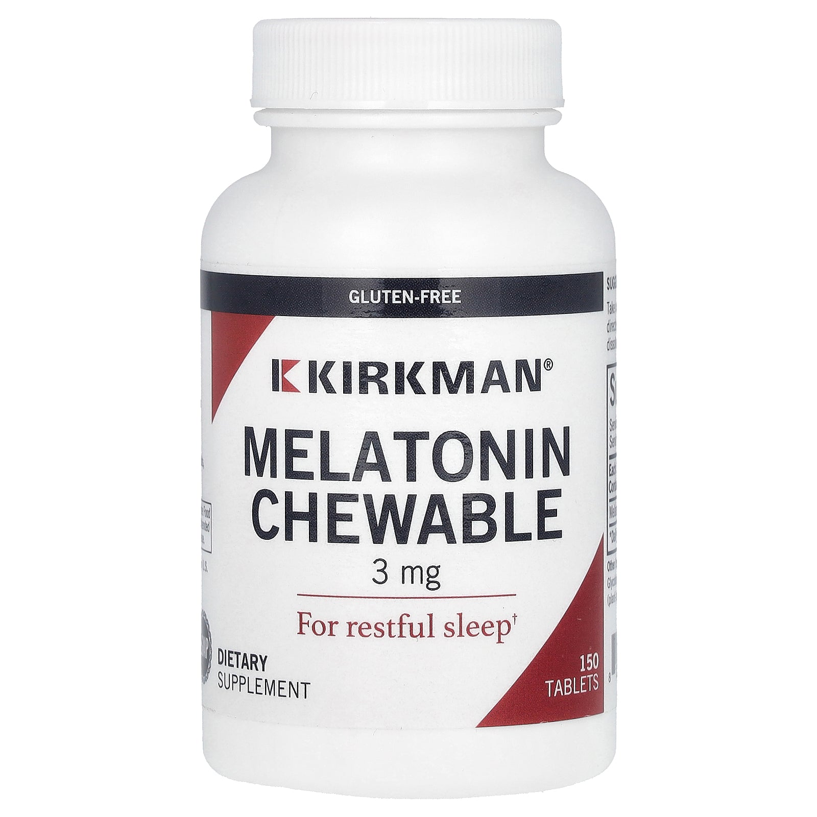 Kirkman Labs, Melatonin Chewable, 3 mg, 150 Tablets