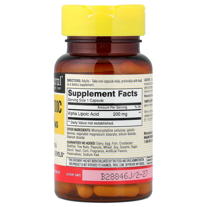 Mason Natural, Alpha-Lipoic Acid, 200 mg, 60 Capsules