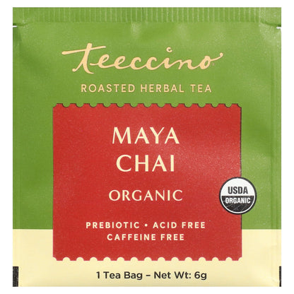 Teeccino, Organic Roasted Herbal Tea, Maya Chai, Caffeine Free, 25 Tea Bags, 5.3 oz (150 g)