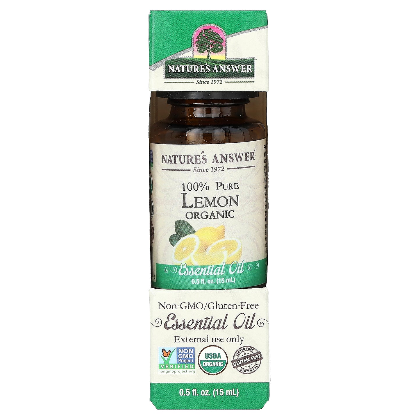 Nature's Answer, 100% Pure Organic Essential Oil, Lemon, 0.5 fl oz (15 ml)