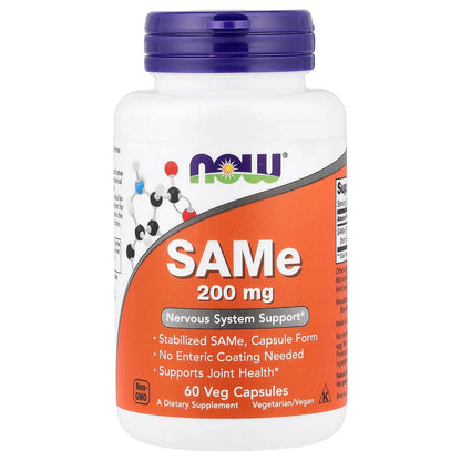 NOW Foods, SAMe, 200 mg, 60 Veg Capsules