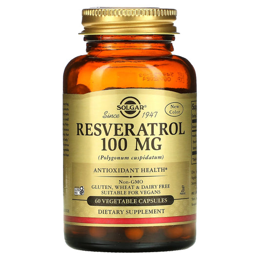 Solgar, Resveratrol, 100 mg, 60 Vegetable Capsules