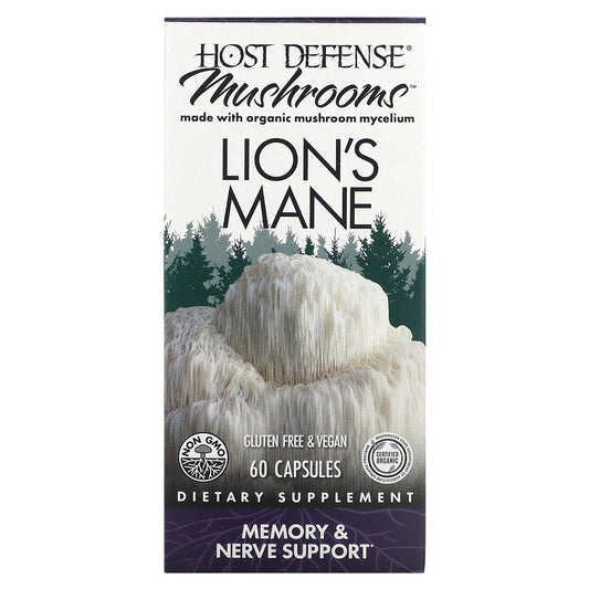 Host Defense, Mushrooms, Lion's Mane, 1 g, 60 Capsules