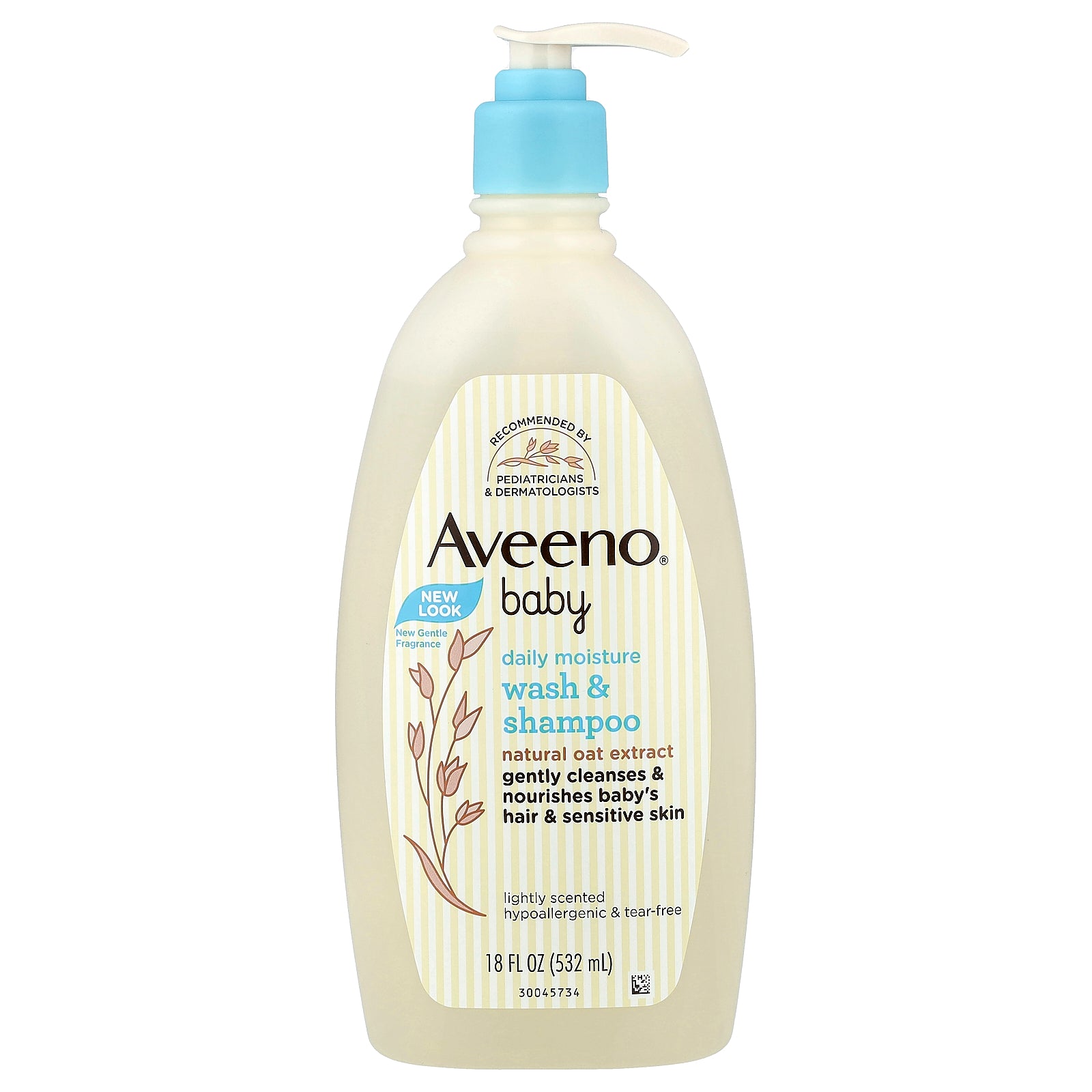 Aveeno, Baby, Daily Moisture Wash & Shampoo, Lightly Scented, 18 fl oz (532 ml)