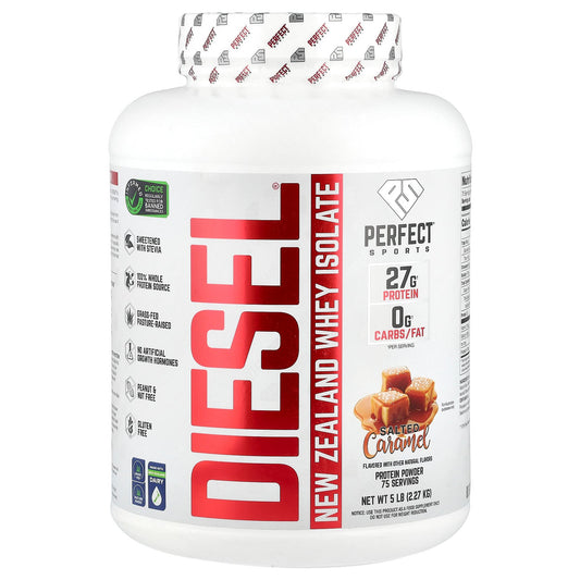 PERFECT Sports, Diesel®, New Zealand Whey Isolate, Salted Caramel, 5 lb (2.27 kg)