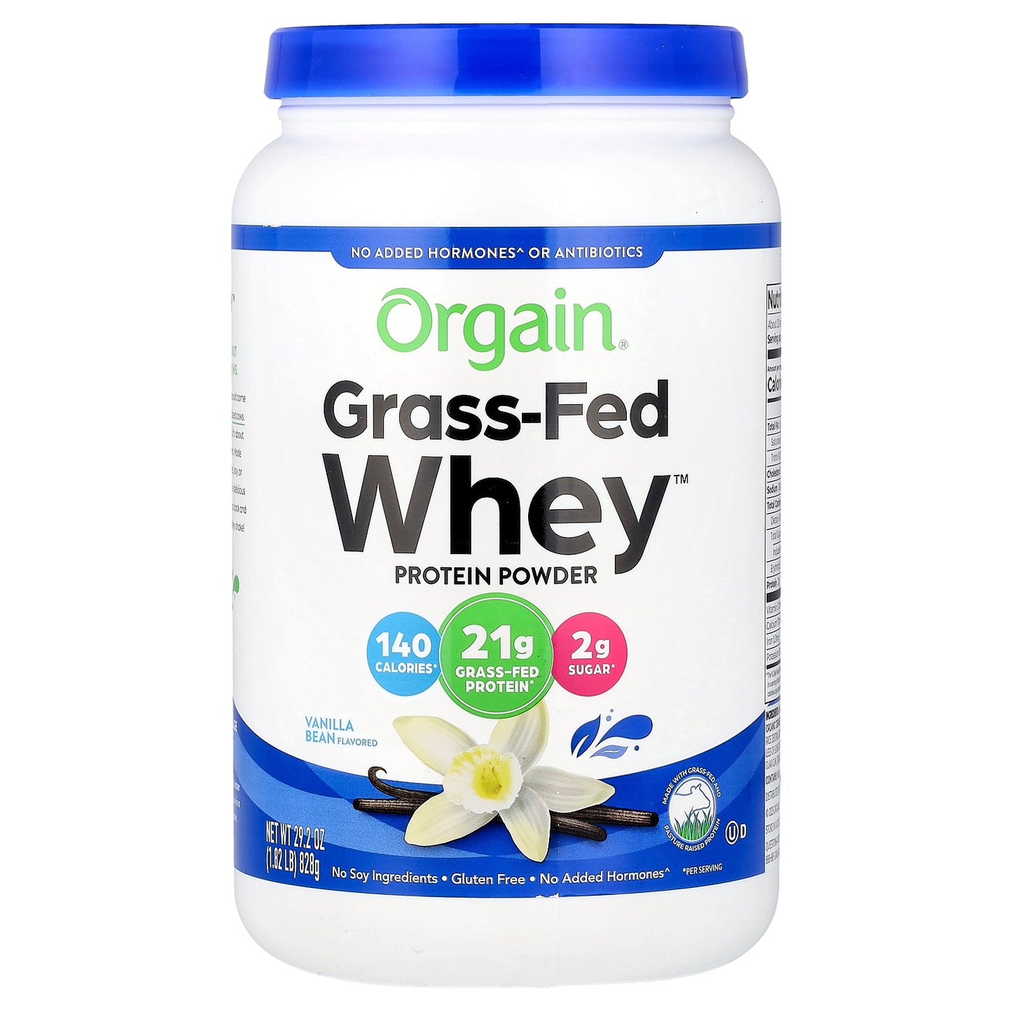 Orgain, Grass-Fed Whey™ Protein Powder, Vanilla Bean, 1.82 lbs (828 g)