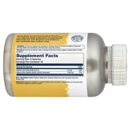 Solaray, Calcium Citrate with Vitamin D-3, 180 Capsules