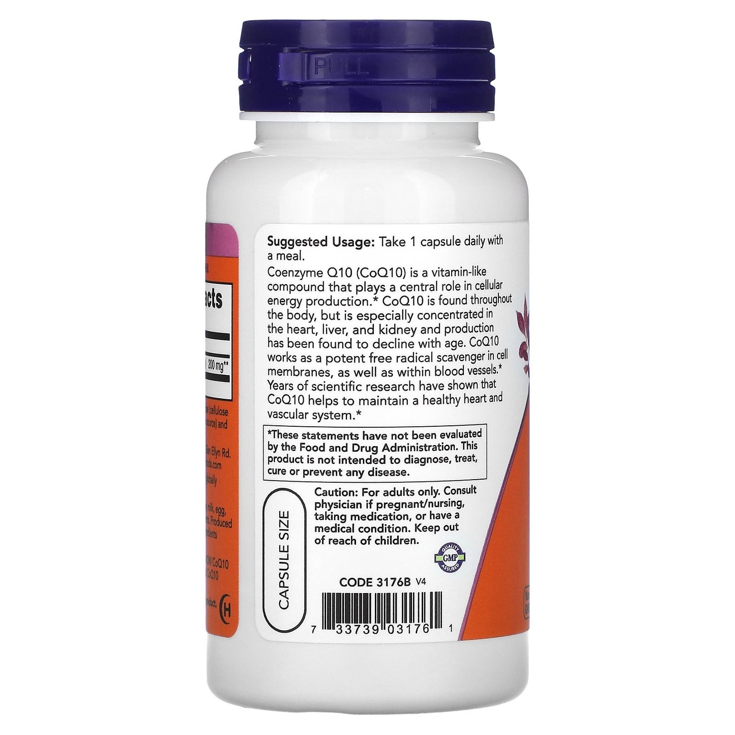 NOW Foods, CoQ10, 200 mg, 60 Veg Capsules