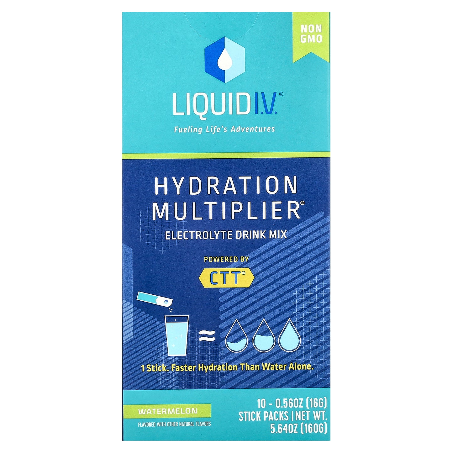 Liquid I.V., Hydration Multiplier®, Electrolyte Drink Mix, Watermelon, 10 Stick Packs, 0.56 oz (16 g) Each