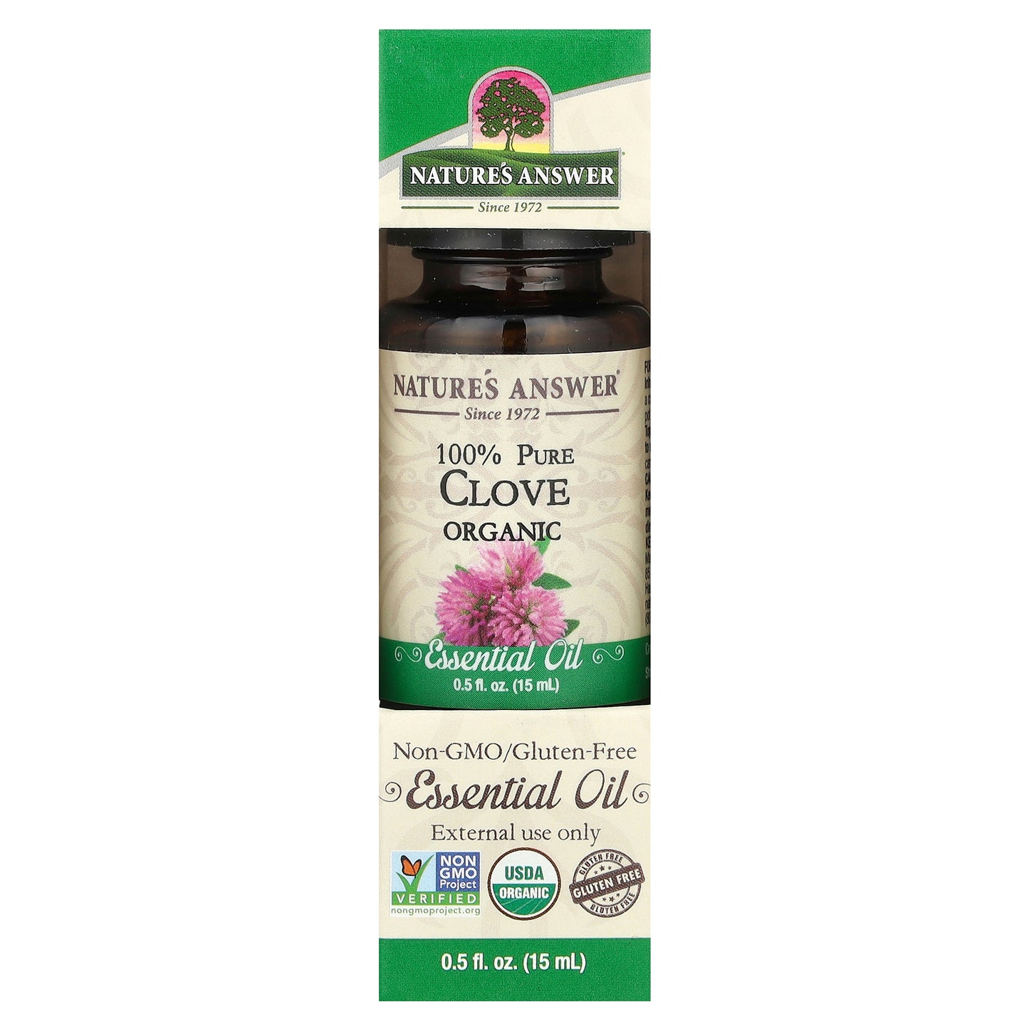 Nature's Answer, 100% Pure Organic Essential Oil, Clove, 0.5 fl oz (15 ml)