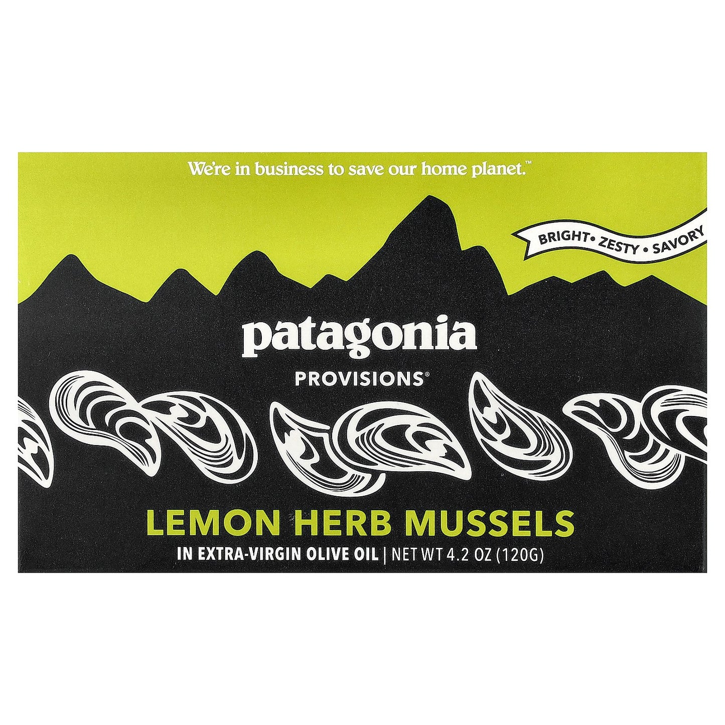 Patagonia Provisions, Lemon Herb Mussels In Extra-Virgin Olive Oil, 4.2 oz (120 g)