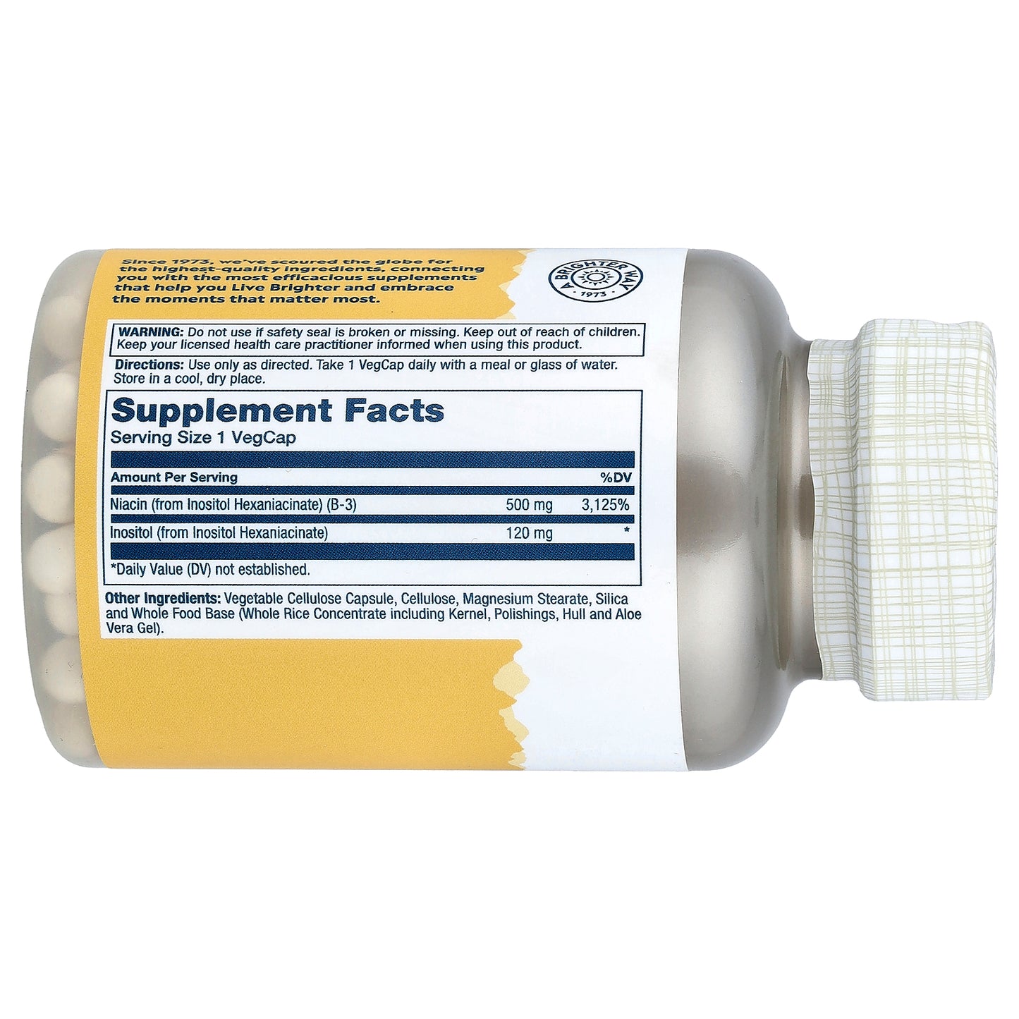 Solaray, Niacin, No Flush, 100 VegCaps