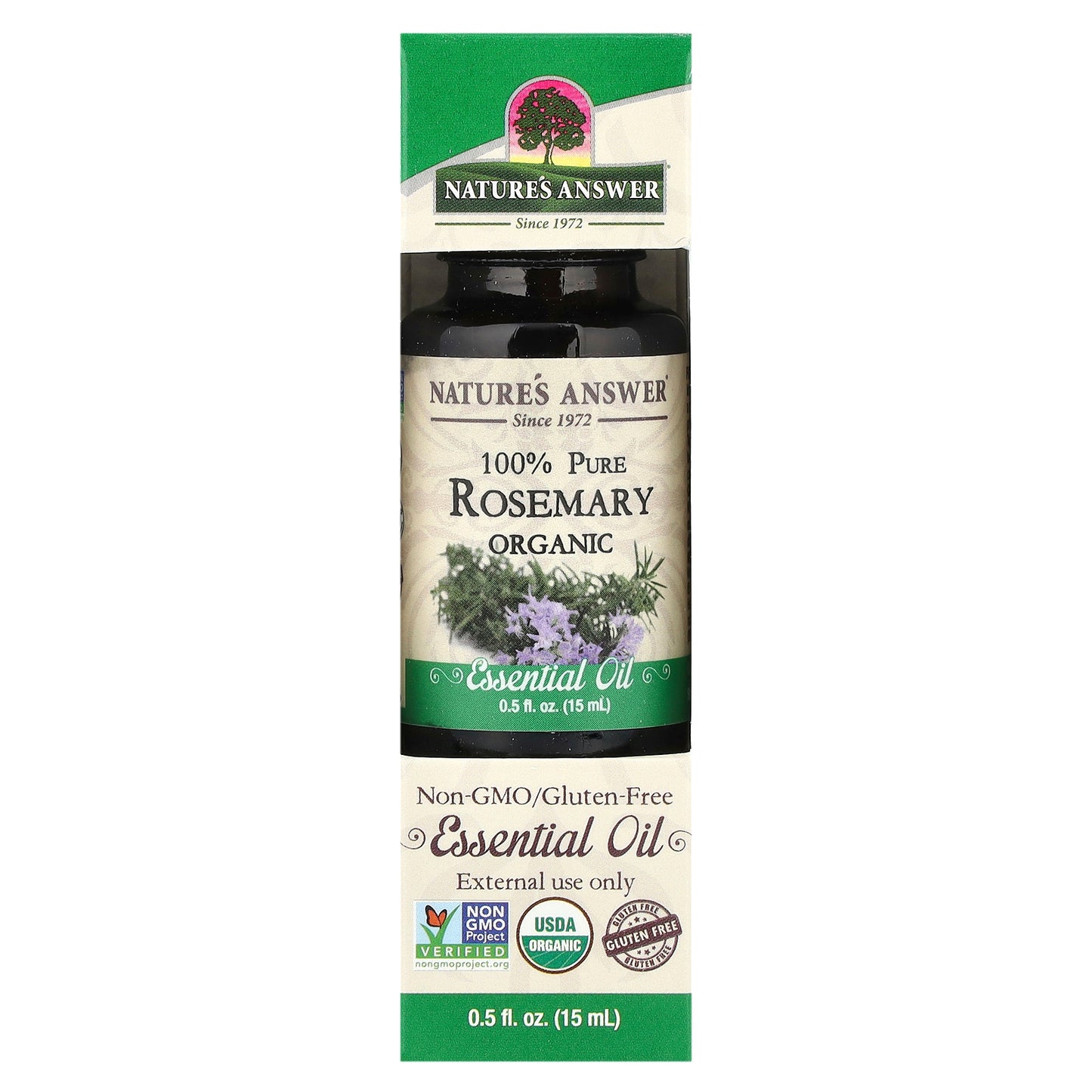 Nature's Answer, 100% Pure Organic Essential Oil, Rosemary, 0.5 fl oz (15 ml)