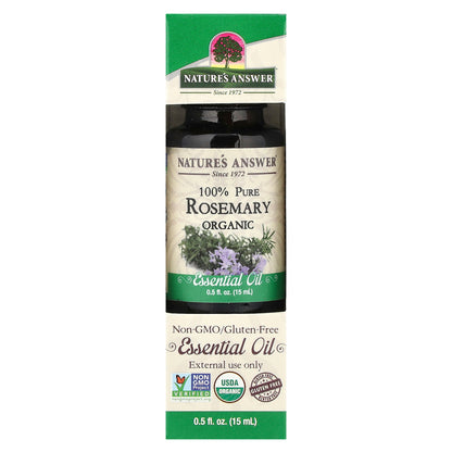 Nature's Answer, 100% Pure Organic Essential Oil, Rosemary, 0.5 fl oz (15 ml)