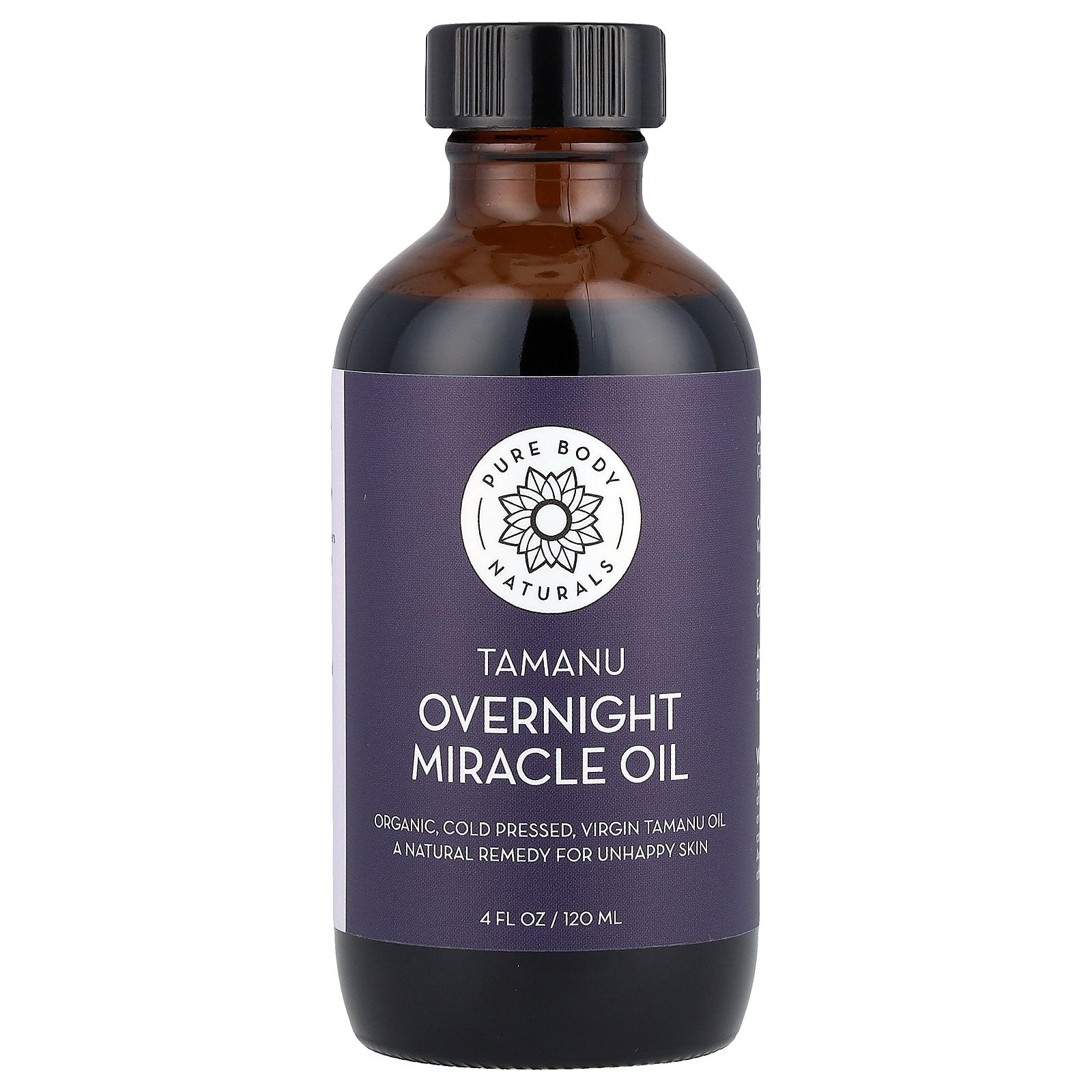 Pure Body Naturals, Tamanu Overnight Miracle Oil, 4 fl oz (120 ml)