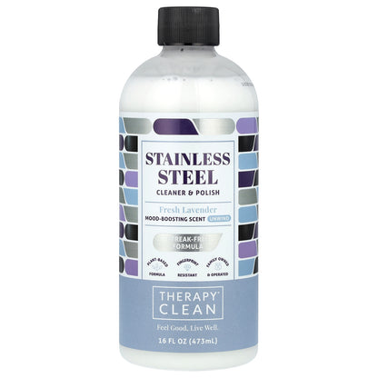 Therapy Clean, Stainless Steel, Cleaner & Polish, Fresh Lavender , 16 fl oz (473 ml)