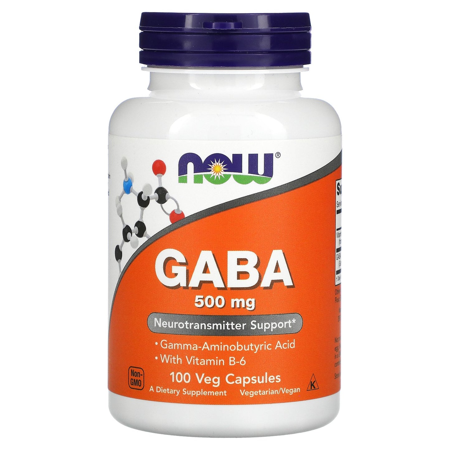 NOW Foods, GABA with Vitamin B-6, 500 mg, 100 Veg Capsules