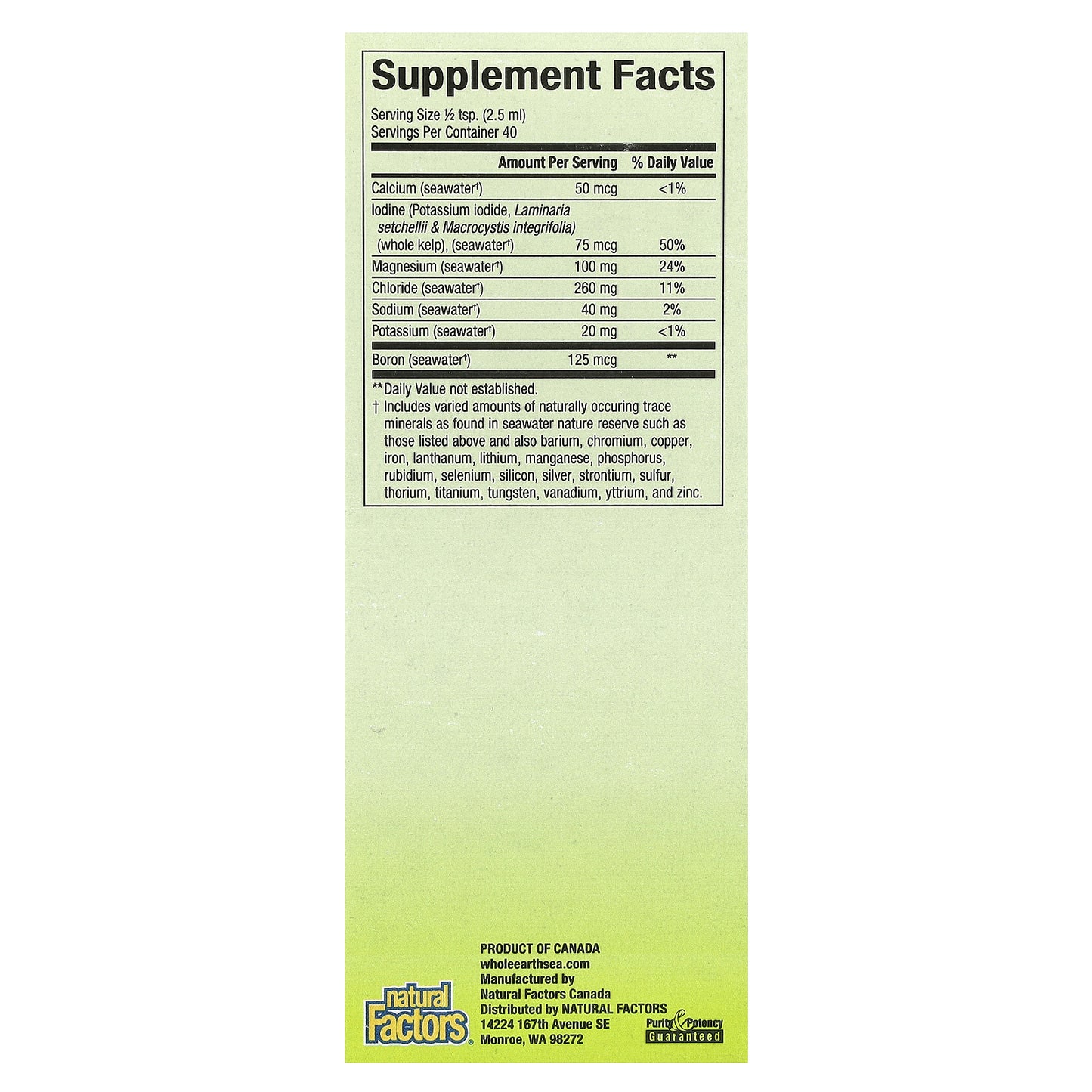 Natural Factors, Whole Earth & Sea®, Deep Ocean Minerals, 3.38 fl oz (100 ml)