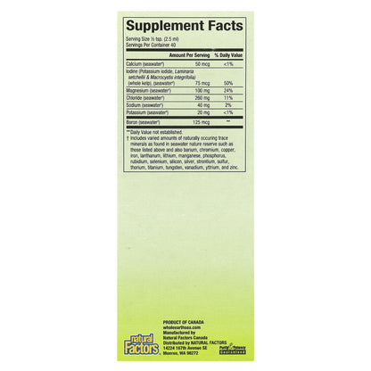 Natural Factors, Whole Earth & Sea®, Deep Ocean Minerals, 3.38 fl oz (100 ml)