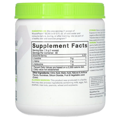 MusclePharm, Essentials, BCAA, Blue Raspberry, 0.5 lbs (225 g)