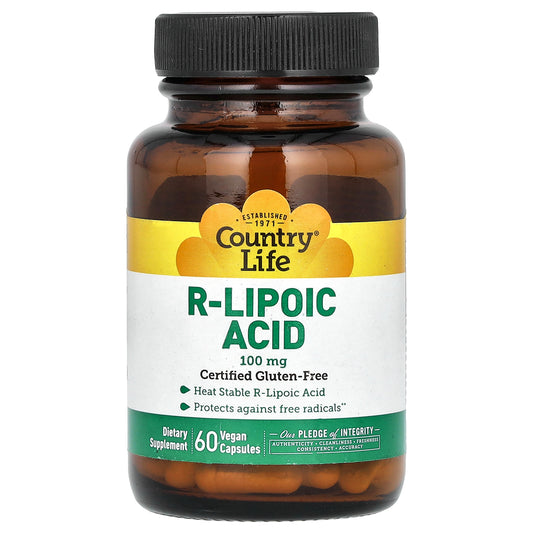Country Life, R-Lipoic Acid, 100 mg, 60 Vegan Capsules