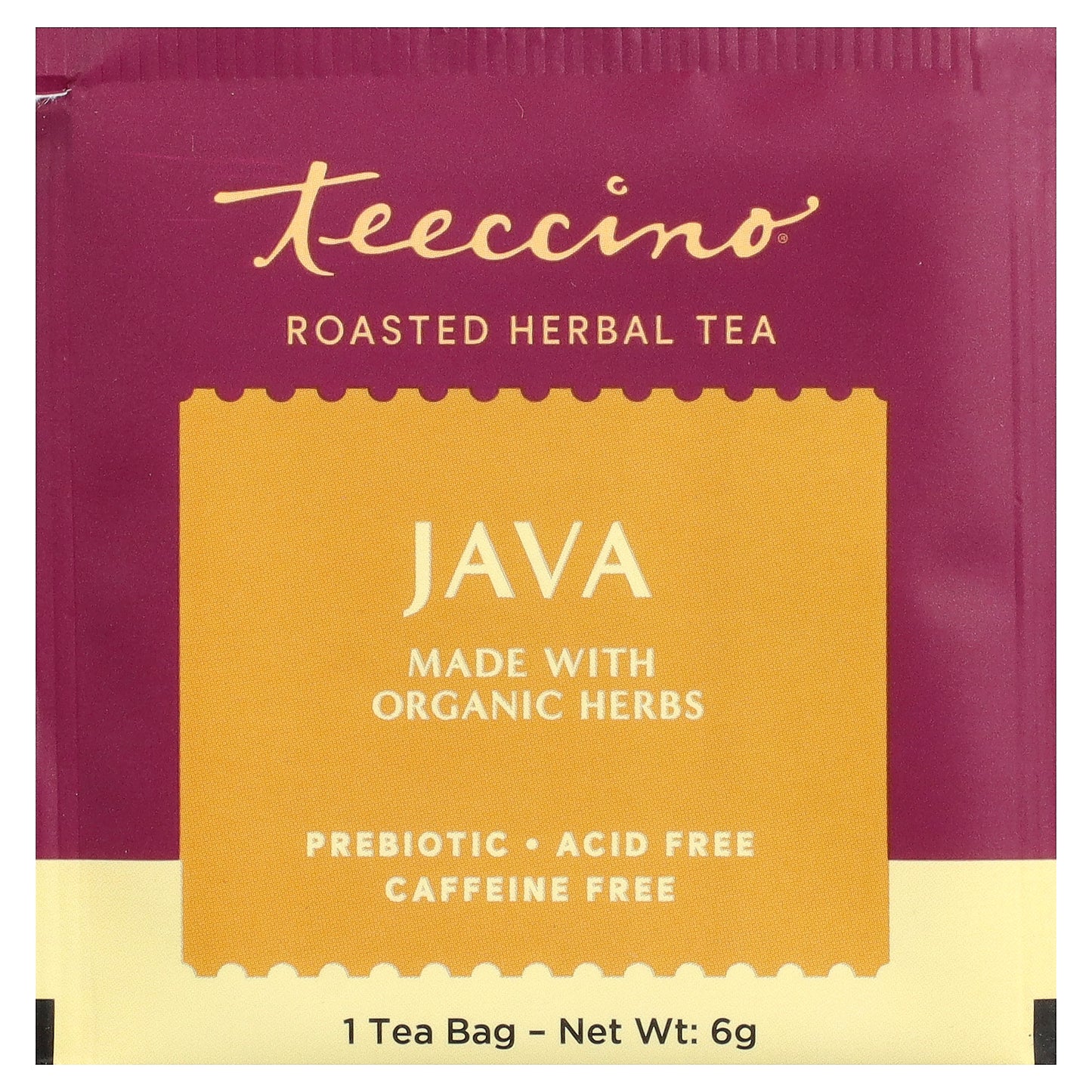 Teeccino, Roasted Herbal Tea, Java, Caffeine Free, 25 Tea Bags, 5.3 oz (150 g)
