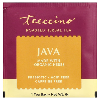 Teeccino, Roasted Herbal Tea, Java, Caffeine Free, 25 Tea Bags, 5.3 oz (150 g)