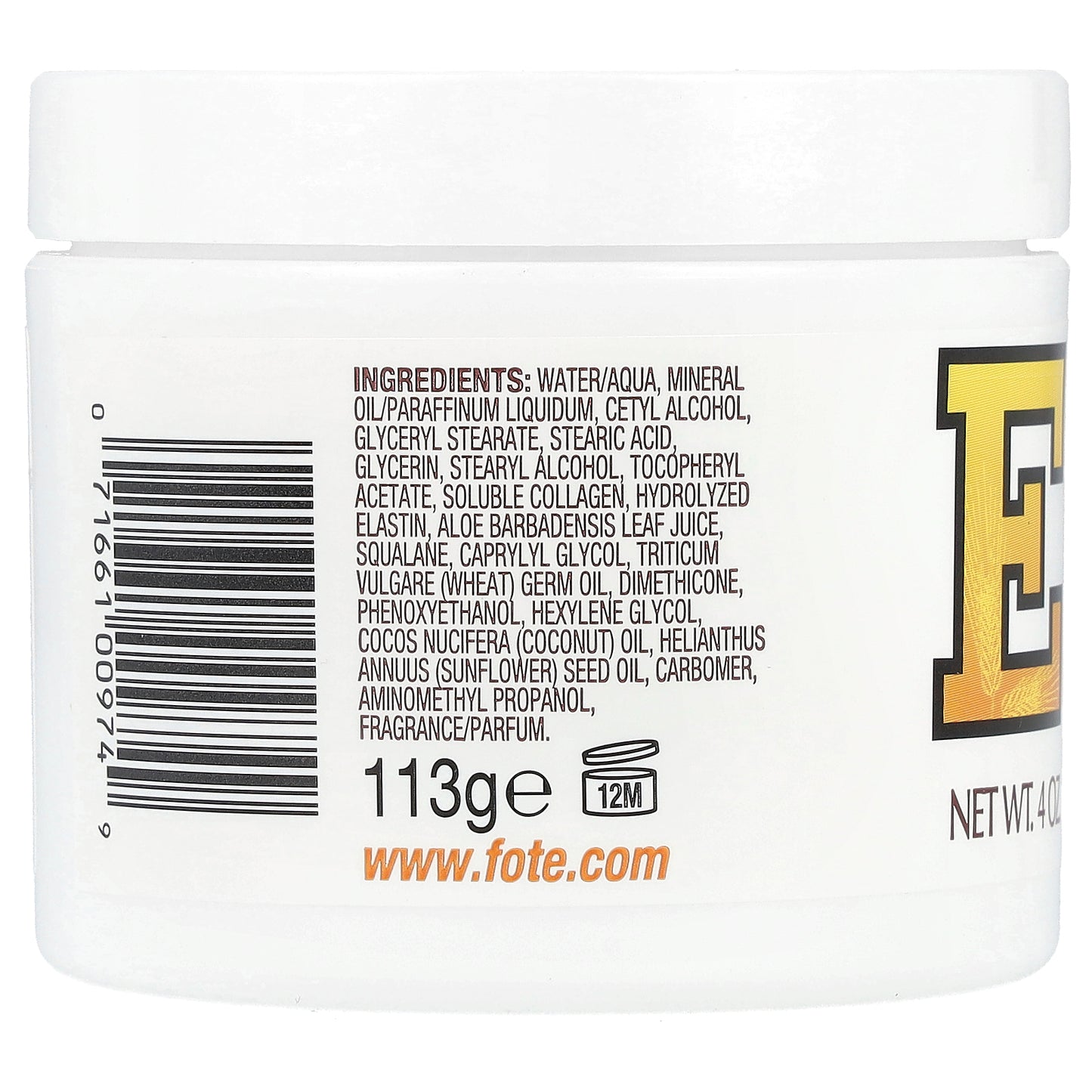 Fruit of the Earth, Vitamin E, Skin Care Cream, 4 oz (113 g)