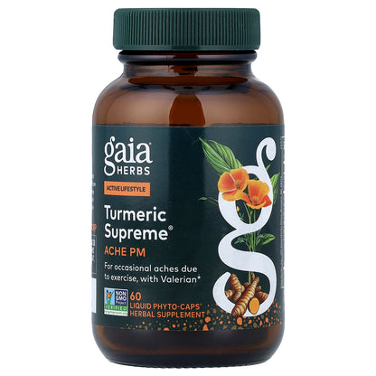 Gaia Herbs, Turmeric Supreme®, Ache PM , 60 Liquid Phyto-Caps®