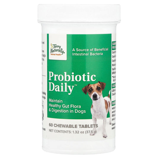 Terry Naturally, Probiotic Daily™, For Dogs, 60 Chewable Tablets, 1.32 oz (37.5 g)