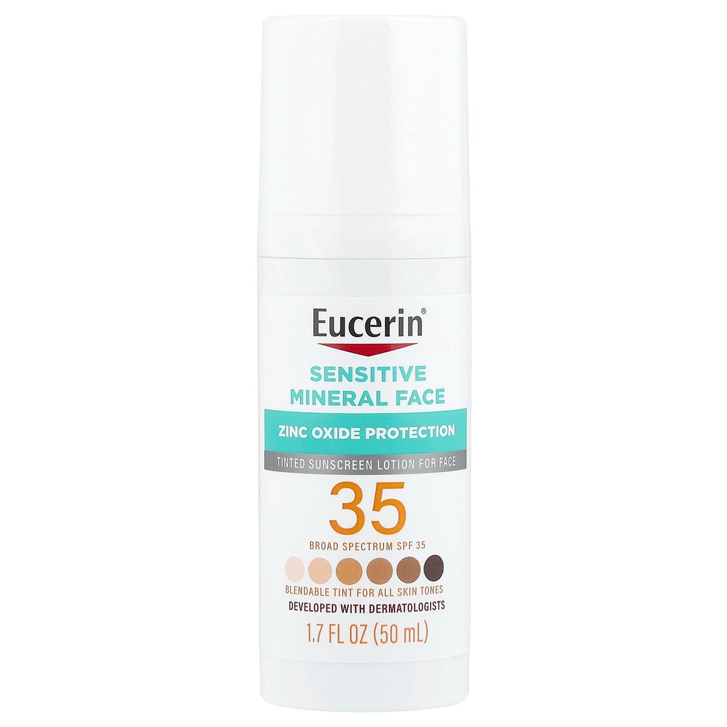 Eucerin, Tinted Sensitive Mineral Face Sunscreen Lotion, SPF 35, 1.7 fl oz (50 ml)