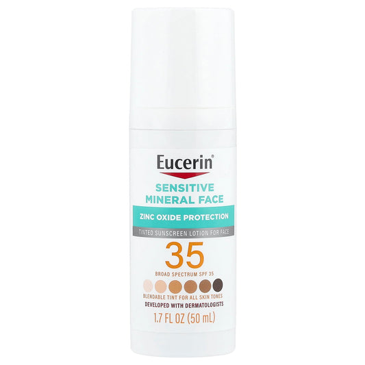 Eucerin, Tinted Sensitive Mineral Face Sunscreen Lotion, SPF 35, 1.7 fl oz (50 ml)
