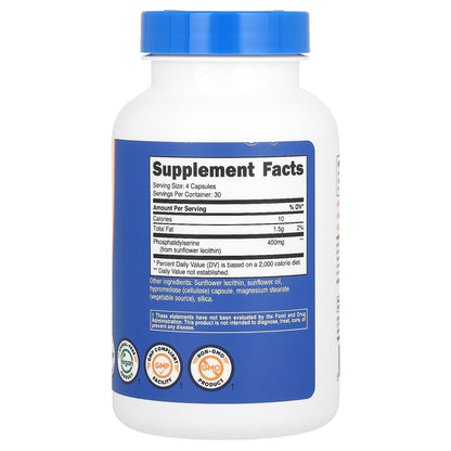 Nutricost, Phosphatidyl Serine, 120 Capsules (100 mg per Capsule)