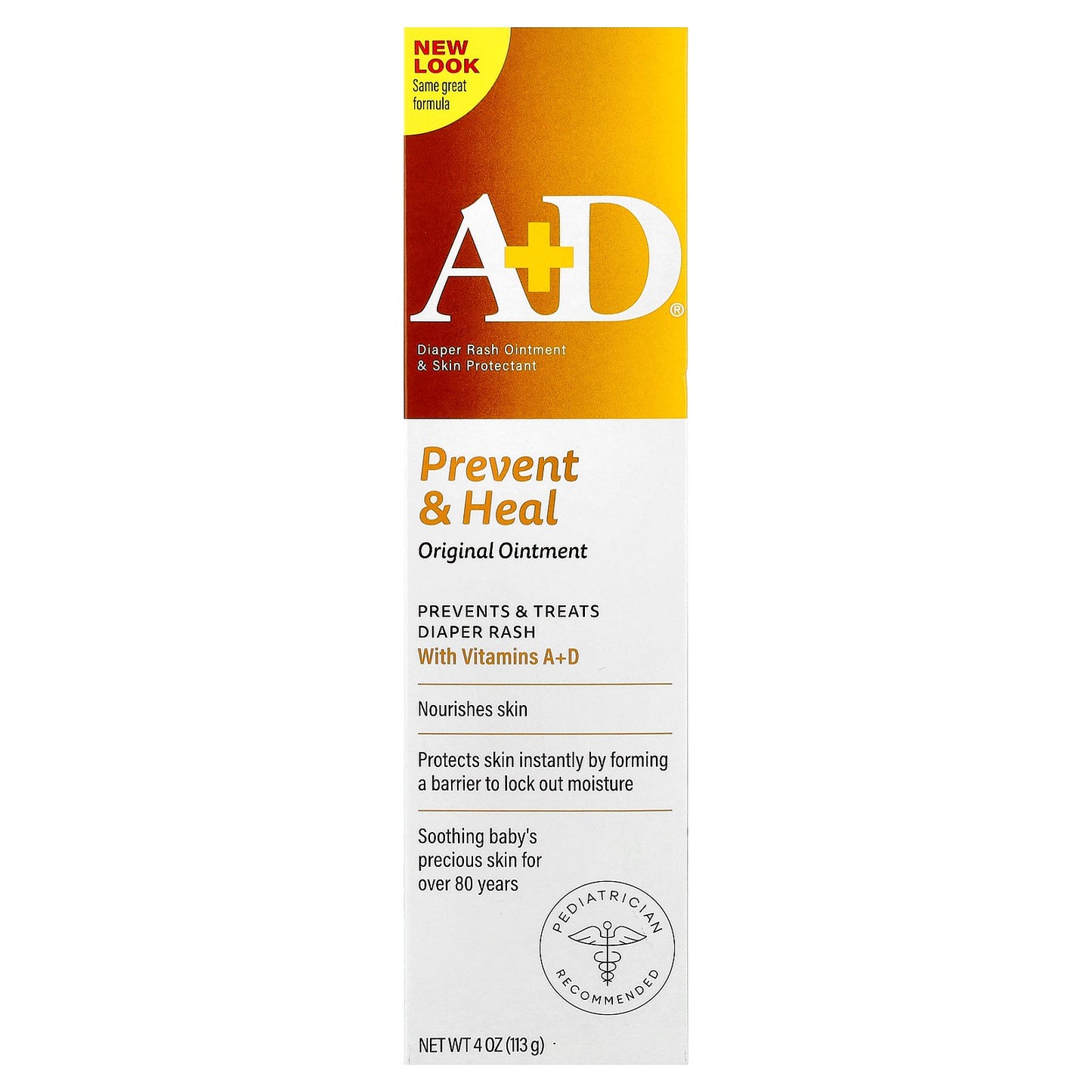 A+D, Prevent & Heal Original Ointment, Diaper Rash Ointment & Skin Protectant, 4 oz (113 g)