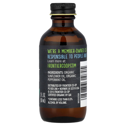 Frontier Co-op, Organic Peppermint Flavor, Non-Alcoholic, 2 fl oz (59 ml)